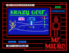 Krazy Golf.
© MCMLXXXIII
NOW
ING
-                           --
GAME CODE
BY J.DALE