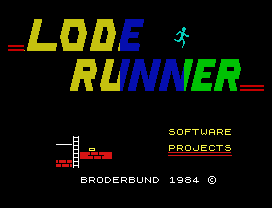 Lode Runner.
SOFTWARE
PROJECTS
BRODERBUND 1984 ©